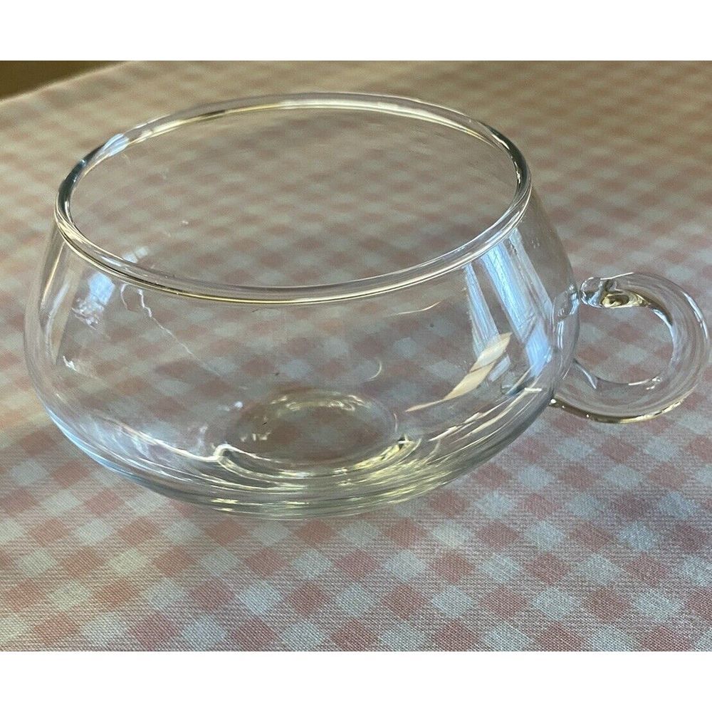 Riekes Crisa Moderno Glass Punch Cups 7oz Set of 5 MCM Mid Century Modern Style